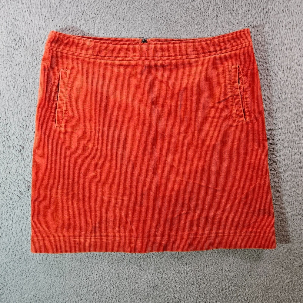 White Stuff Corduroy Mini Skirt‎ UK 14 Pocket Orange